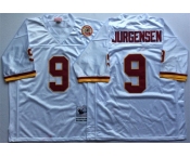 Mitchell and Ness Washington Redskins #9 Sonny Jurgensen White With 50TH Patch Authentic Throwback Football Jersey