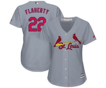 Women's Cardinals #22 Jack Flaherty Grey Road Stitched Baseball Jersey