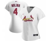 Women's St. Louis Cardinals #4 Yadier Molina Home 2020 Baseball Player Jersey White