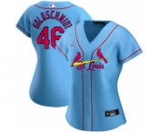 Women's St. Louis Cardinals #46 Paul Goldschmidt Alternate 2020 Baseball Player Jersey Light Blue