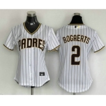 Women's San Diego Padres #2 Xander Bogaerts White Cool Base Stitched Baseball Jersey