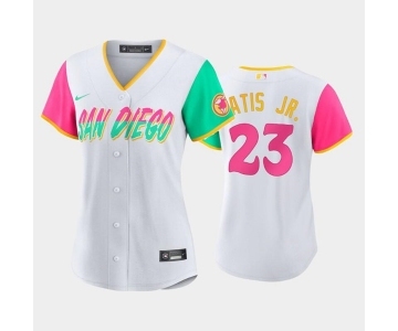 Women's San Diego Padres #23 Fernando Tatis Jr. White 2022 City Connect Cool Base Stitched Baseball Jersey