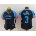 Women's San Diego Padres #3 Jackson Merrill Navy 2024 All Star Limited Stitched Jersey