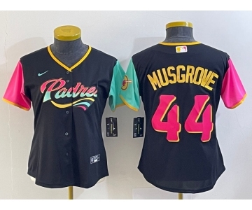 Women's San Diego Padres #44 Joe Musgrove Black 2022 City Connect Cool Base Stitched Jersey