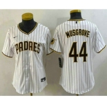 Women's San Diego Padres #44 Joe Musgrove White Stitched MLB Cool Base Nike Jersey