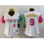 Women's San Diego Padres #9 Jake Cronenworth White Number 2022 City Connect Cool Base Stitched Jersey