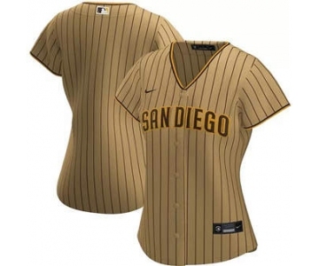 Women's San Diego Padres Blank Tan Brown Cool Base Stitched Baseball Jersey