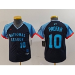 Youth San Diego Padres #10 Jurickson Profar Number Navy 2024 All Star Limited Stitched Jersey