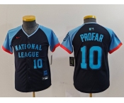 Youth San Diego Padres #10 Jurickson Profar Number Navy 2024 All Star Limited Stitched Jersey