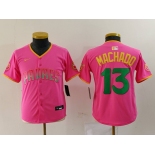 Youth San Diego Padres #13 Manny Machado Pink Fashion Baseball Jersey