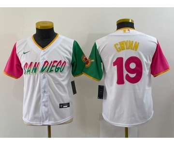 Youth San Diego Padres #19 Tony Gwynn White 2022 City Connect Cool Base Stitched Jersey