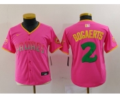 Youth San Diego Padres #2 Xander Bogaerts Pink Fashion Baseball Jersey