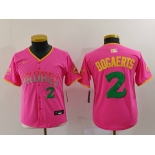 Youth San Diego Padres #2 Xander Bogaerts Pink Player Number Fashion Baseball Jersey