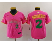 Youth San Diego Padres #2 Xander Bogaerts Pink Player Number Fashion Baseball Jersey