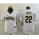 Youth San Diego Padres #22 Juan Soto White Stitched MLB Cool Base Nike Jersey