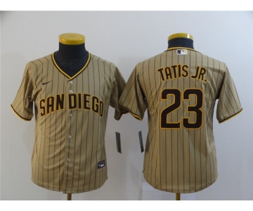 Youth San Diego Padres #23 Fernando Tatis Jr. Alternate Replica Light Brown Nike Jersey