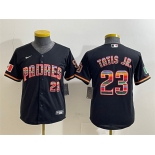 Youth San Diego Padres #23 Fernando Tatis Jr. Black Mexico Cool Base Stitched Baseball Jersey