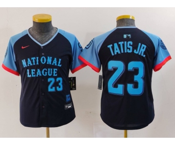 Youth San Diego Padres #23 Fernando Tatis Jr Number Navy 2024 All Star Limited Stitched Jersey