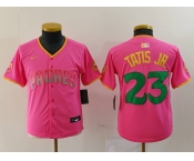 Youth San Diego Padres #23 Fernando Tatis Jr Pink Fashion Baseball Jersey