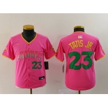 Youth San Diego Padres #23 Fernando Tatis Jr Pink Player Number Fashion Baseball Jersey