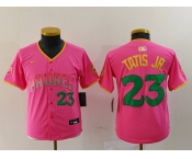 Youth San Diego Padres #23 Fernando Tatis Jr Pink Player Number Fashion Baseball Jersey