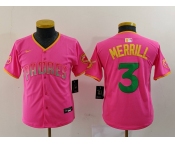 Youth San Diego Padres #3 Jackson Merrill Pink Fashion Baseball Jersey