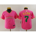 Youth San Diego Padres #7 Ha Seong Kim Pink Fashion Baseball Jersey