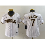 Youth San Diego Padres #7 Ha Seong Kim White Stitched Cool Base Nike Jersey