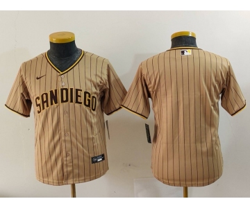 Youth San Diego Padres Blank Tan 2023 Cool Base Stitched Jersey