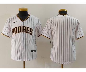 Youth San Diego Padres Blank White 2023 Cool Base Stitched Jersey