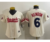 Women's Los Angeles Angels #6 Anthony Rendon Cream 2022 City Connect Cool Base Stitched Jersey