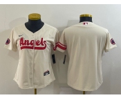 Women's Los Angeles Angels Blank Cream 2022 City Connect Cool Base Stitched Jersey