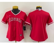 Women's Los Angeles Angels Blank Red Stitched MLB Cool Base Nike Jersey