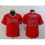 Women's Nike Majestic Los Angeles Angels of Anaheim #27 Mike Trout Red Home MLB Jersey