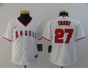 Women's Nike Majestic Los Angeles Angels of Anaheim #27 Mike Trout White Home MLB Jersey