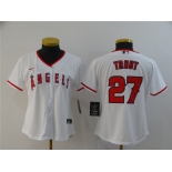 Youth Nike Majestic Los Angeles Angels of Anaheim #27 Mike Trout White Home MLB Jersey