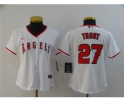 Youth Nike Majestic Los Angeles Angels of Anaheim #27 Mike Trout White Home MLB Jersey