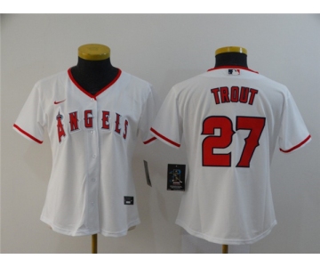 Youth Nike Majestic Los Angeles Angels of Anaheim #27 Mike Trout White Home MLB Jersey