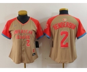 Women's Baltimore Orioles #2 Gunnar Henderson Number Cream 2024 All Star Limited Stitched Jersey