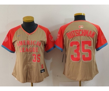 Women's Baltimore Orioles #35 Adley Rutschman Number Cream 2024 All Star Limited Stitched Jersey