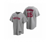 Women's Boston Red Sox #15 Dustin Pedroia Nike Gray Replica Road Jersey