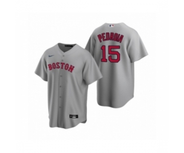 Women's Boston Red Sox #15 Dustin Pedroia Nike Gray Replica Road Jersey