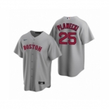 Women's Boston Red Sox #25 Kevin Plawecki Nike Gray Replica Road Jersey