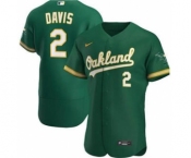 Men's Nike Athletics #2 Khris Davis Green 2020 Baseball Flexbase Jersey