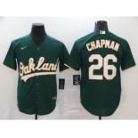 Men's Nike Athletics #26 Matt Chapman Green 2020 Baseball Cool Base Jersey