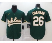 Men's Nike Athletics #26 Matt Chapman Green 2020 Baseball Cool Base Jersey