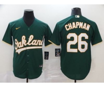 Men's Nike Athletics #26 Matt Chapman Green 2020 Baseball Cool Base Jersey