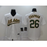 Men's Nike Athletics #26 Matt Chapman White 2020 Baseball Cool Base Jersey