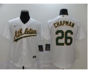 Men's Nike Athletics #26 Matt Chapman White 2020 Baseball Cool Base Jersey