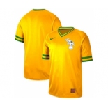 Men's Nike Athletics Blank Yellow Cooperstown Collection Stitched Baseball Jersey